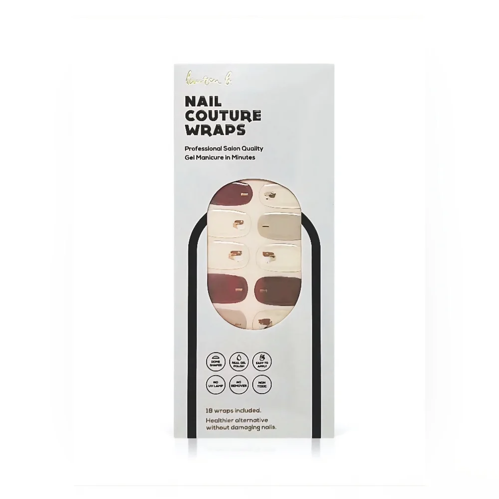 NWT Lauren B Beauty Milky Beige Abstract Gel Nail Wrap - Picture 1 of 3